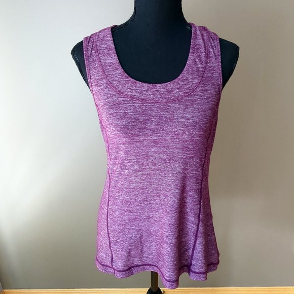 [SOLD] Lululemon Dash Tank Heathered Purple Ruffle Soft Athletic Running Top - Picture 2 of 13